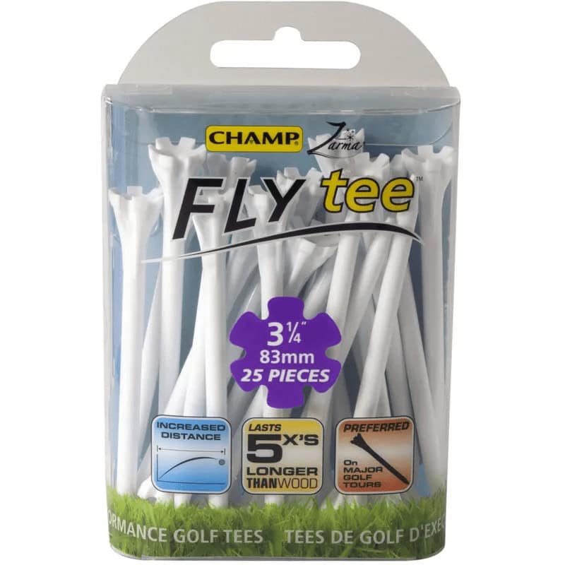 Champ 3 1/4" Flytee My White Golf Tees (25 Pack)