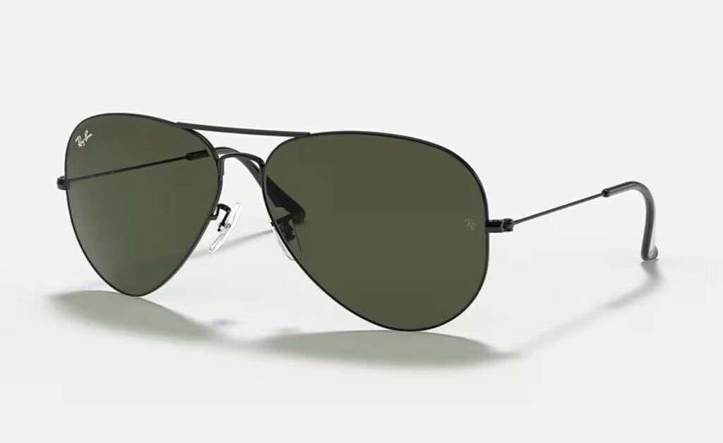 Ray Ban Aviator Large Metal Black Green-15