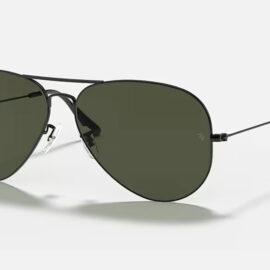 Ray Ban Aviator Large Metal Black Green-15