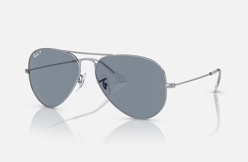 Ray Ban Aviator Large Metal Silver Polar Blue