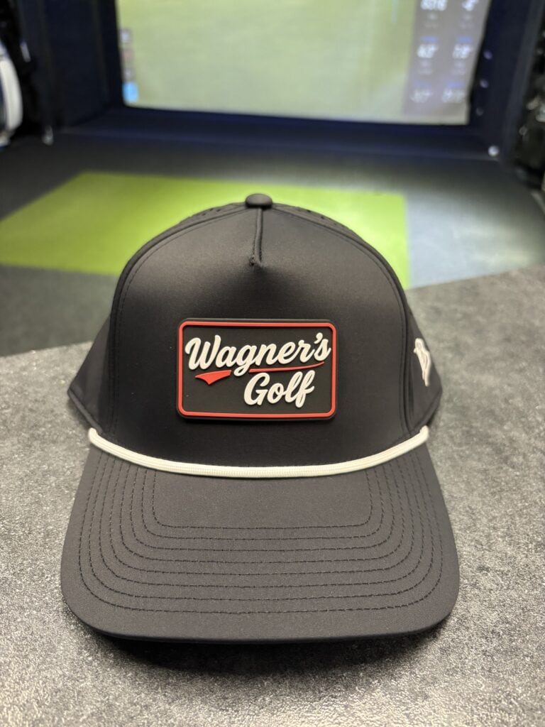 Branded Bills "Wagner's Golf Script Patch" Bare Curved 5 Panel Rope Black with White Rope