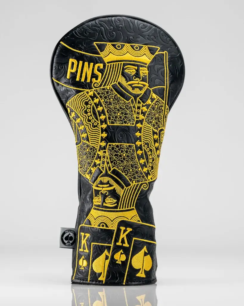 Pins and Aces Black/Gold King of Spades Driver Headcover
